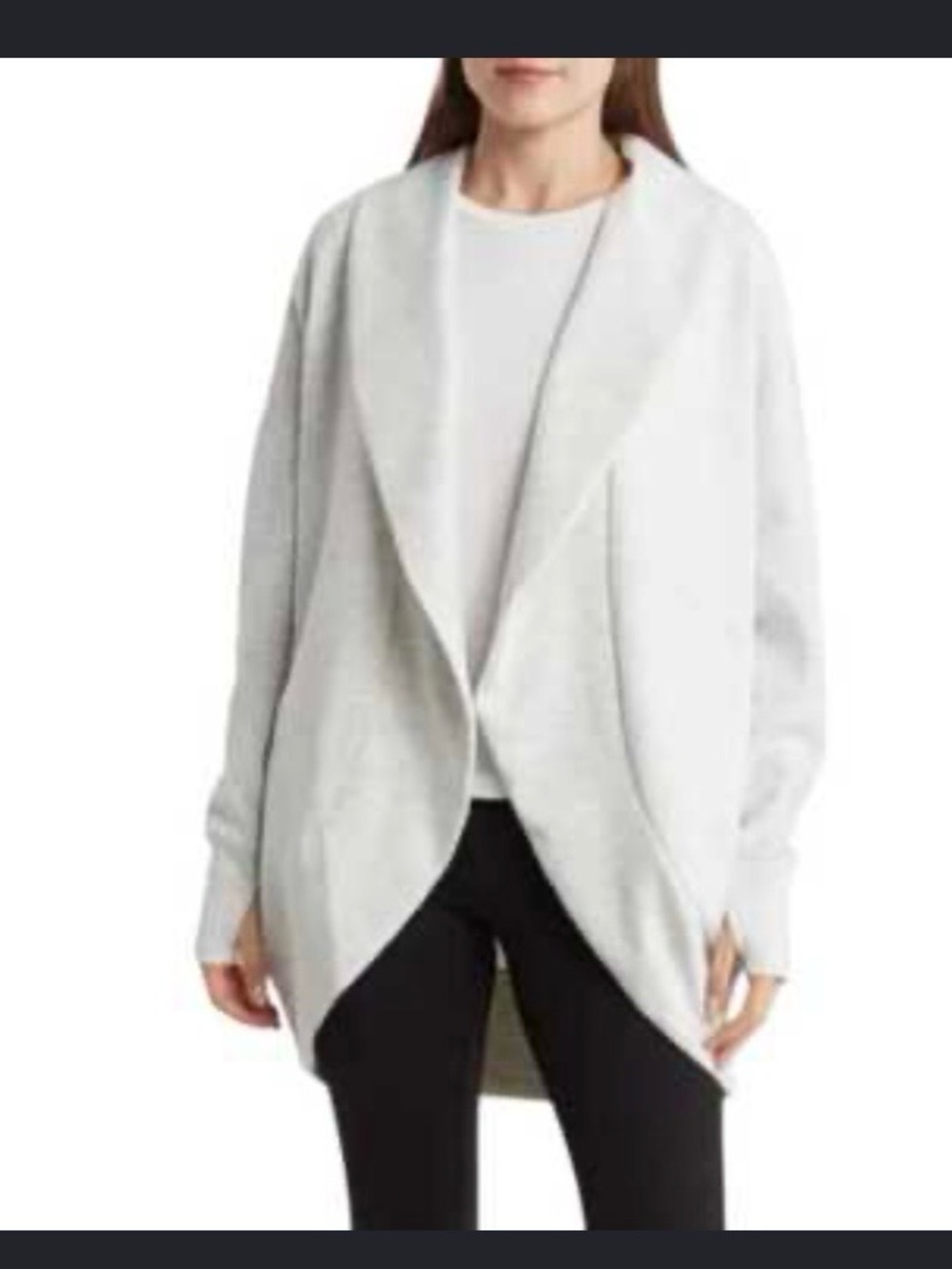 Yogalicious London Light Gray Open-Front Athletic Cardigan NWT